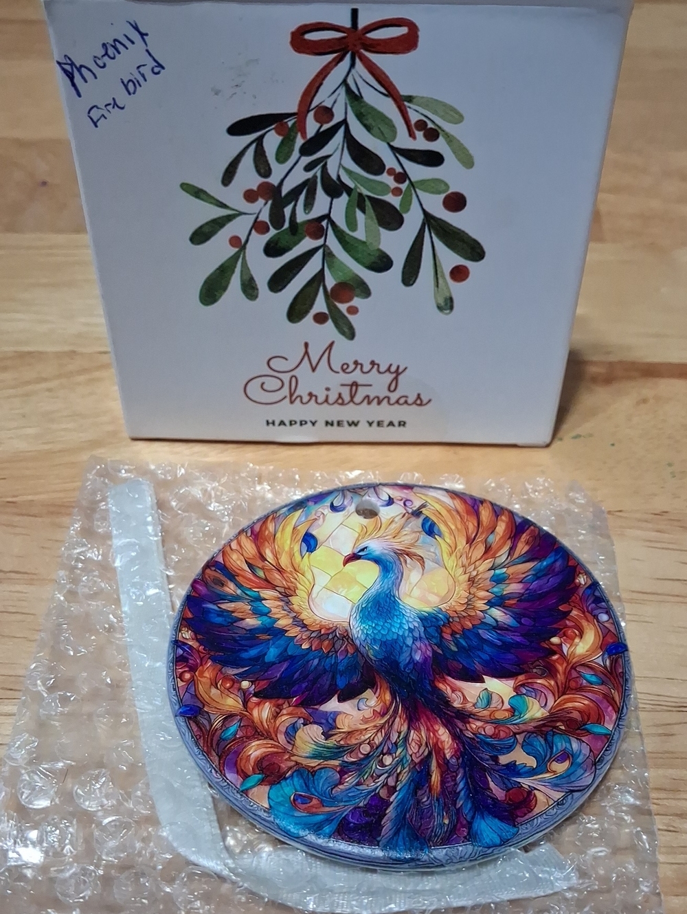 Vibrant Phoenix Christmas Ornament - Multicolor